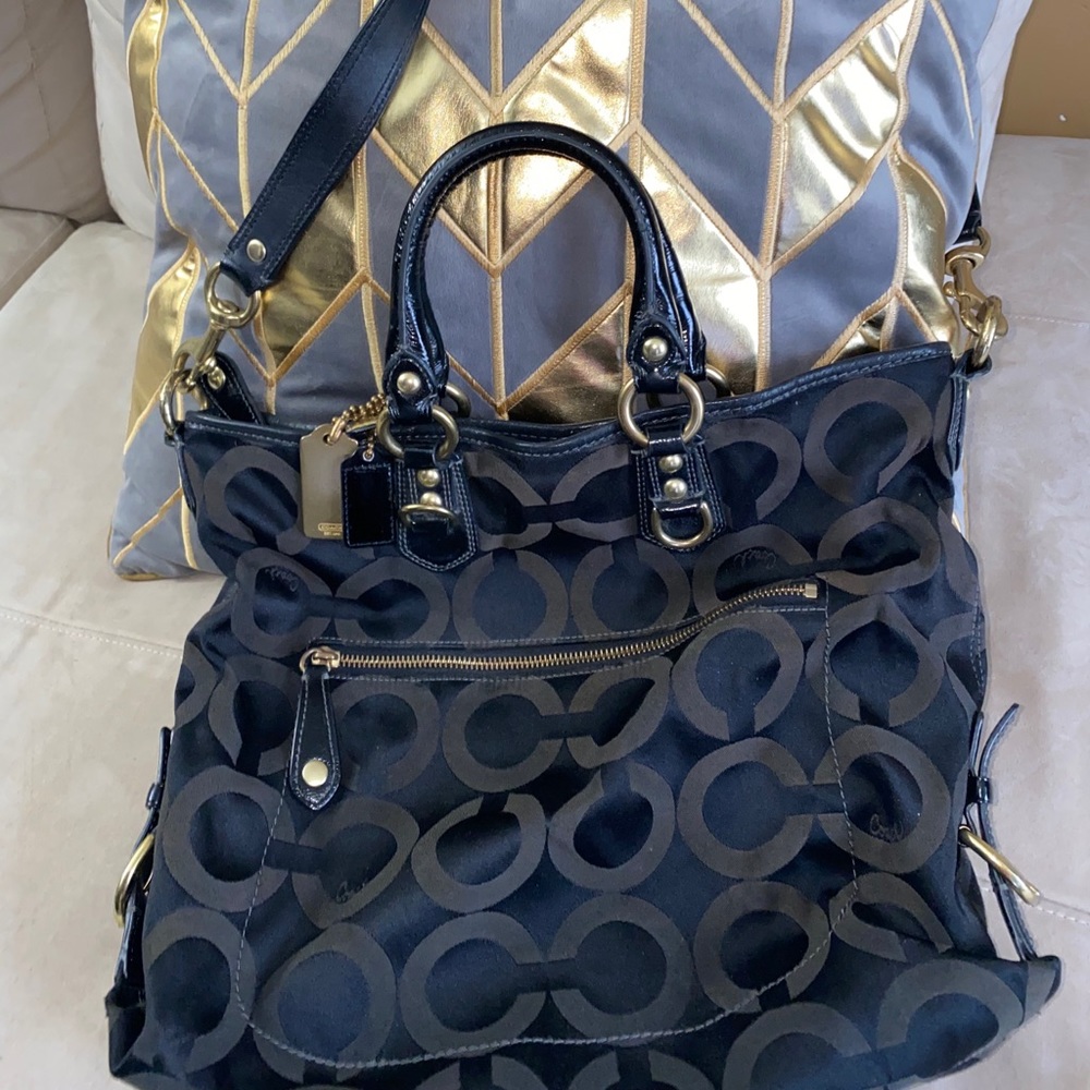 COPY - Authentic Coach. Black, Olive “C’s” & gold metal